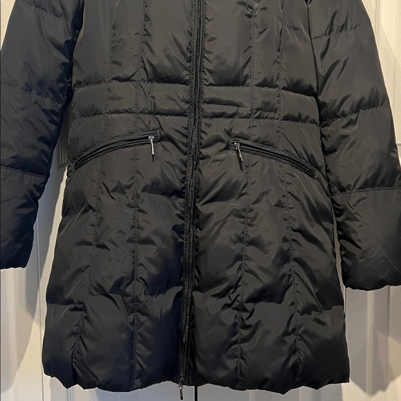 Geox Black Down-filled Hooded Parka Coat Size 12 - Picture 4 of 14